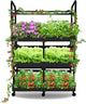 Indoor Garden Hydroponics Growing System Kit, Dual Implant Configuration for Vegetable Fruit Herb Seedling Cultivation and Large-Scale Planting,Double Water Pump，LED Grow Light