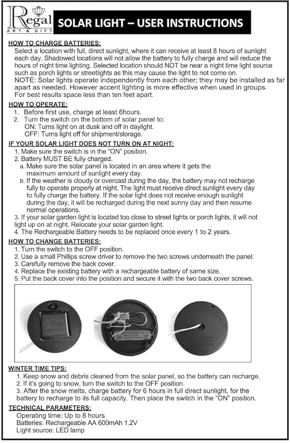 Regal Art & Gift Hot Air Balloon Solar Lantern – Hanging Solar-Powered LED Lights, Waterproof Portable Decorative Outdoor Lamp Made of Metal & Glass for Garden, Patios & Pathway – Stripe (Large)