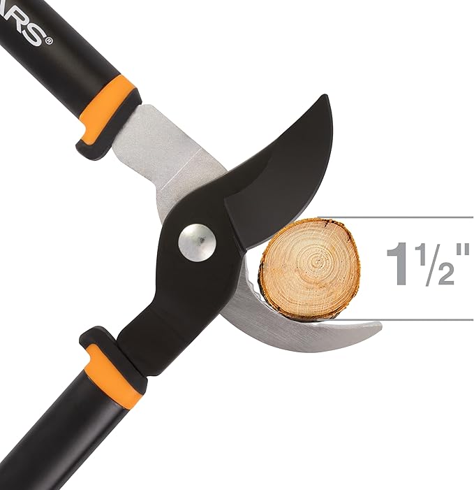 Fiskars Bypass Lopper, Lightweight Tree Pruning Tool, Rust Resistant and Low Friction Coating, SoftGrip Handle Control with Shock-Absorbing System, 24"