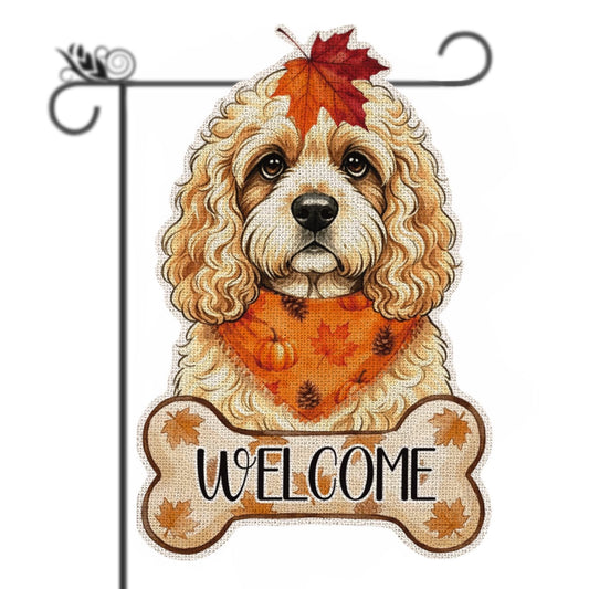 Fall Golden Doodle Decor Outdoor - Golden Doodle Fall Dog Decor Double Sided Garden Flag Outside Vertical Autumn Holiday Welcome Yard Decoration Lawn Outdoor Decor