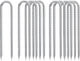Rebar-Stakes-12-Inch-Galvanized, U Hook Trampoline Stakes 10 Pack Ground Anchors Tent Stakes Heavy Duty for Plants Anti-Rust Landscape Fabric Stakes Artificial Turf
