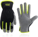 HANDLANDY Men Leather Gardening Gloves, Utility Work Gloves for Mechanics, Construction, Driver