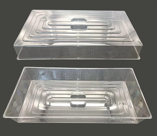 10 Pcs Humidity Dome, Plastic Clear Seed Starter Dome 1020 Tray Covers Humidifying and Insulating for Greenhouse Germination and Garden Growing (21.5"×11.5", 3.15" Height, 10-Pack)