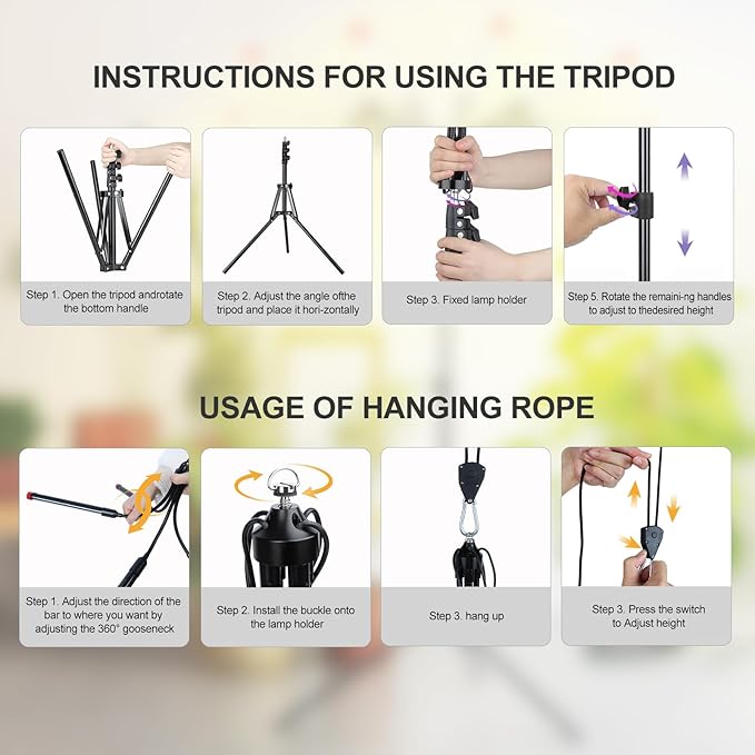 FECiDA Gamechanger! 45W 5Head Tripod Stand Tall Plant Light, 2025 Grow Lights for Indoor Plants with Stand for Bonsai Tree, Big Plants, Full Spectrum Growing Lamp 4,8,12 Hr Timer