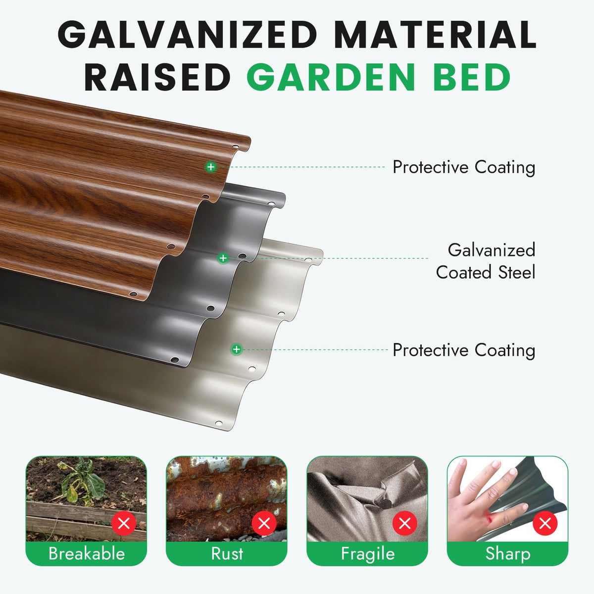 INNO STAGE 3 Pcs Round Galvanized Raised Garden Beds,2x2x1ft Grain