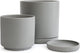 D'vine Dev 6 Inch & 8 Inch Ceramic Planter Pots for Plants with Drainage Hole and Saucer, Medium Plant Pots Set, Grey, 94-G-M-3
