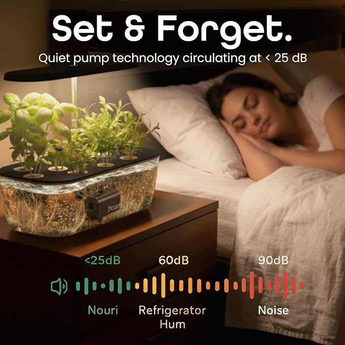 Nouri 12 pod APP Smart Garden for Home Cooks | Heirloom Tomato | Hydroponics Growing System | LED Grow Lights | Indoor Herb Garden Kit | Herb Growing Kit Indoors for Plant Lovers, Gardeners, Kitchen