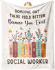 Glydein Social Worker Gifts for Women, Flannel Soft Blanket Office Decor, Social Worker Appreciation Graduation Retirement Gifts, Workers Must Haves - 50" x 60"