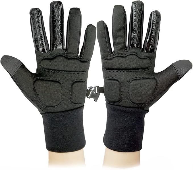 Skating Spirit Gel Padded Palm Protection Gloves for Kids and Adults, Water Resistant Warm Touchscreen Non Slip