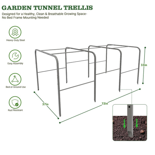 Anleolife 8x4 Raised Bed Greenhouse Cover with Clear PE Grow Tunnel Frame