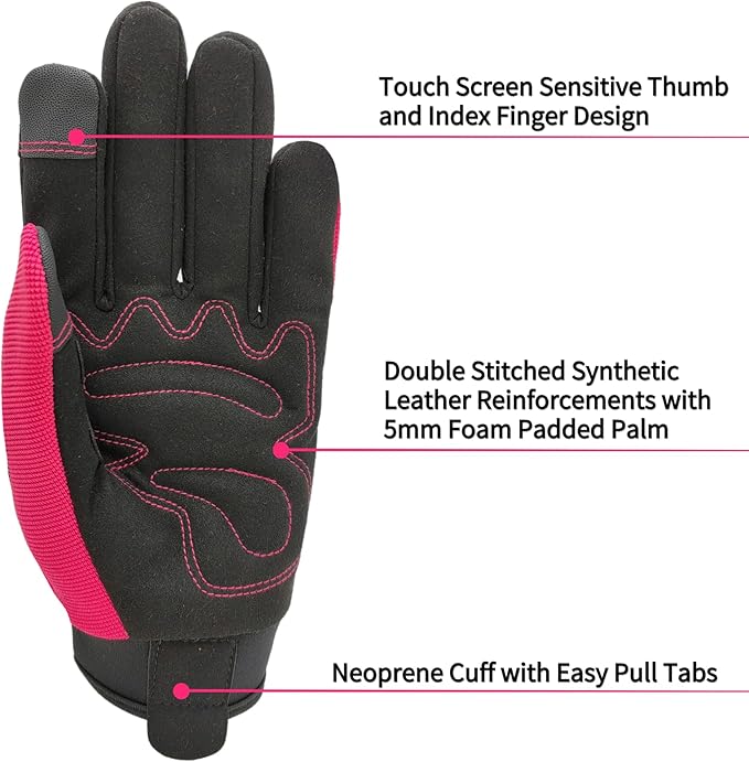 Thorn Proof&Puncture Resistant Gardening Gloves with Grip,Garden Glove for Women, Leather Yard Work Gifts