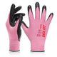 DEX FIT Nitrile Work Gloves FN330, 3D-Comfort Stretchy Fit, Firm Grip, Thin & Lightweight, Touch-Screen Compatible, Durable, Breathable & Cool, Machine Washable; Pink M (8)