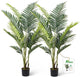 Aveyas 5ft Artificial Palm Tree for Home Decor, 5 Feet Faux Plant Fake Silk Tropical Kentia Areca Trees with Pot for Indoor Outdoor House Living Room Office Porch Garden (5 ft Tall) - Set of 2 Pack