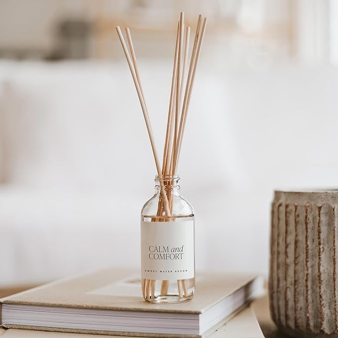 Sweet Water Decor Calm and Comfort Reed Diffuser Set | Lavender, Patchouli, Eucalyptus Spa Scented Diffusers | Air Freshener | Housewarming Gift | Aromatic Stress Relief