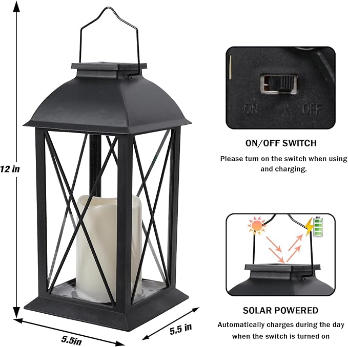Afirst Solar Lantern Outdoor, 2 Pack Hanging Decorative Outdoor Lights Waterproof Umbrella Lights for Patio Garden, Table,Party Decor