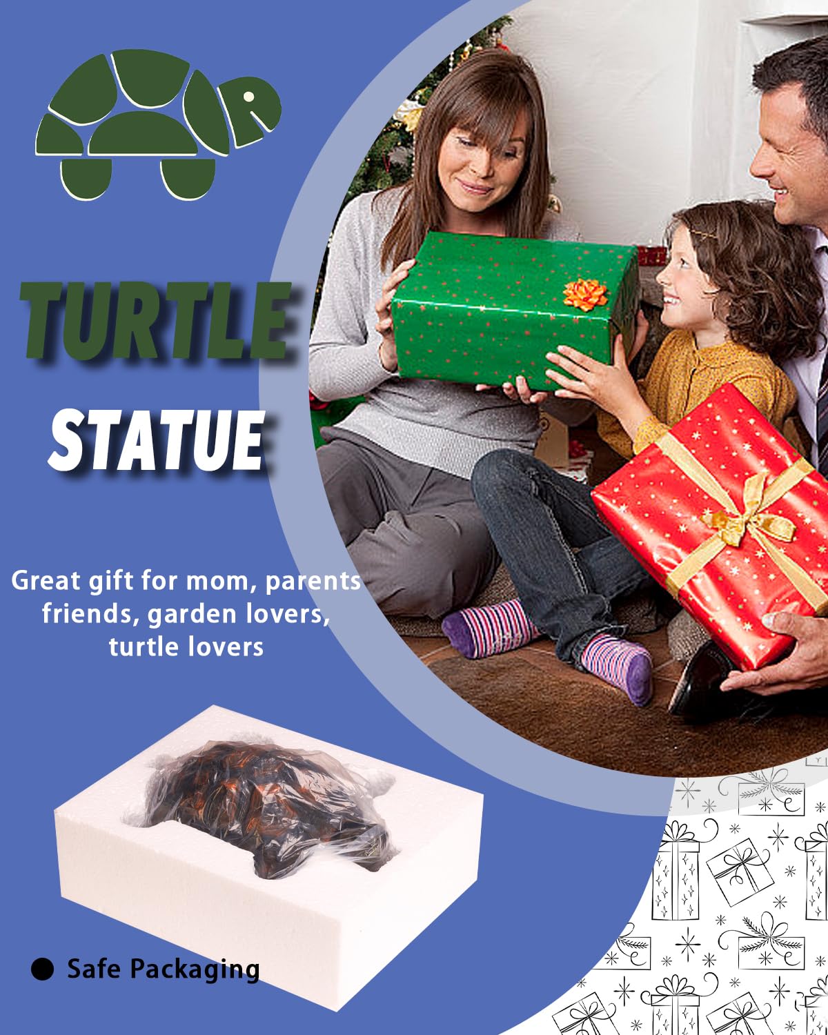 Sdeetesamjun Turtle Statue,Resin Garden Sculpture Indoor/Outdoor Yard Lawn Ornament,Home Decor (Extra Large)