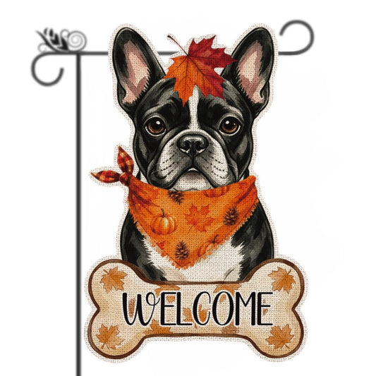 Fall Boston Terrier Decor Outdoor - Boston Terrier Fall Dog Decor Double Sided Garden Flag Outside Vertical Autumn Holiday Welcome Yard Decoration Lawn Outdoor Decor