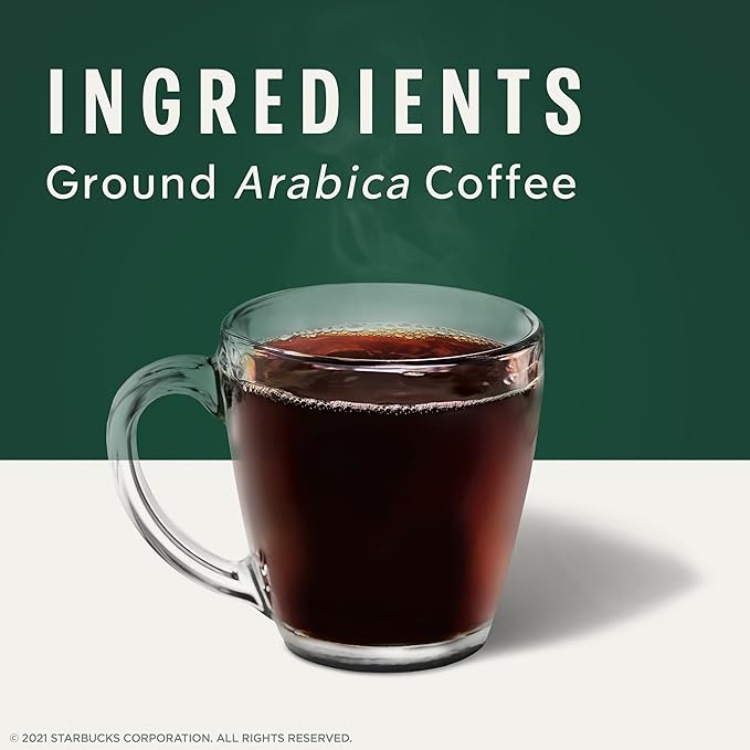Starbucks Ground Coffee, Dark Roast Hot or Iced Coffee, Espresso Roast, Six 12 oz Bags