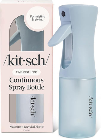 Kitsch Spray Bottle for Hair - Continuous Water Mister with Ultra Fine Mist for Hairstyling, Barbers, Salons, Cleaning, Plants, Versatile Spray Bottles - Made from Recycled Plastic - Haze Blue, 5 oz