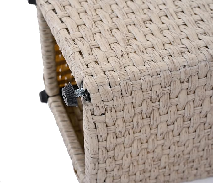 Christopher Knight Home Jorine Patio Wicker Planters Set of 2, Rattan Garden Urn, Iron Frame Flower Pots, Woven Wicker Garden Pot, 2 Plant Urns with Drainage Hole for Backyard Hall Balcony, Beige