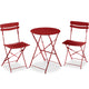 Best Choice Products 3-Piece Bistro Set, Space Saving Folding Design, Solid Steel, Outdoor Patio Furniture Set w/ 2 Chairs, Bistro Table - Red