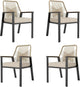 HERA'S HOUSE Outdoor Chairs Set of 4, 36.6" Rattan Dining Chairs with Heavy-Duty Wrought Iron Metal Frame, All-Weather Patio Chair for Garden Lawn Backyard Kitchen Deck