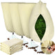 Vincreem 4 Pcs Plant Covers Freeze Protection 35.4" x 59" Winter Frost Blankets for Outdoor Plants with Zipper Drawstring Frost Cloth Freeze Covers Warm Shrub Jacket for Fruit Tree Potted(Beige)