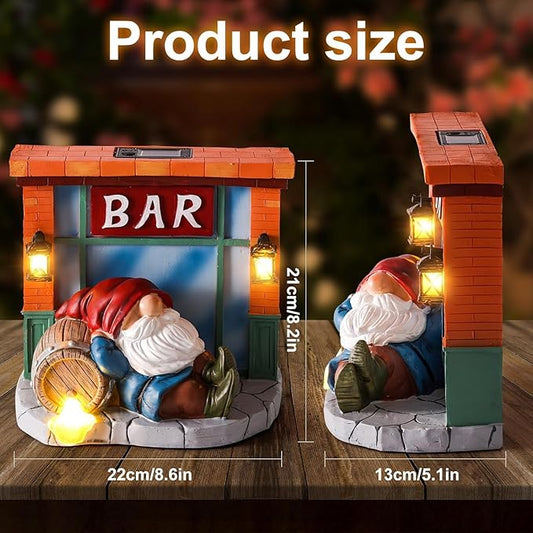 WINTS Garden Gnomes Solar Lights,Solar Gnomes Outdoor,Funny Garden Gnomes Decoration for Lawn,Balcony,Yard,Patio Gnome Gifts for Mom,Men