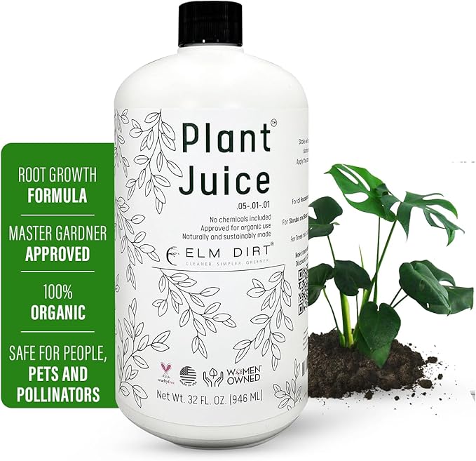 Elm Dirt Plant Juice Organic Fertilizer for All Plants - Indoor or Outdoor (1 Bottle)