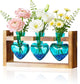 Nacome Plant Terrarium Propagation Stations: Valentines Day Gifts for Her Plant Lovers Women Mom Wife Daughter - 3 Bulb Glass Vase with Wooden Stand Tabletop for Hydroponics Indoor Office Home Decor