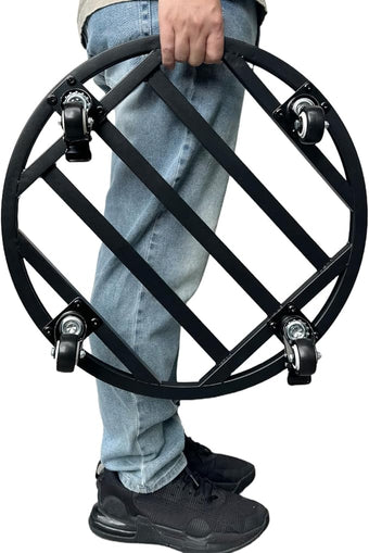 Hongsane 20" Round Plant Stand with Wheels Heavy Duty,Large Metal Plant Caddy Indoor Outdoor Use,Rolling Plant Dolly with Industrial Casters,Rust-Proof Black Plant Tray for Large Planters Pots,1-Pack