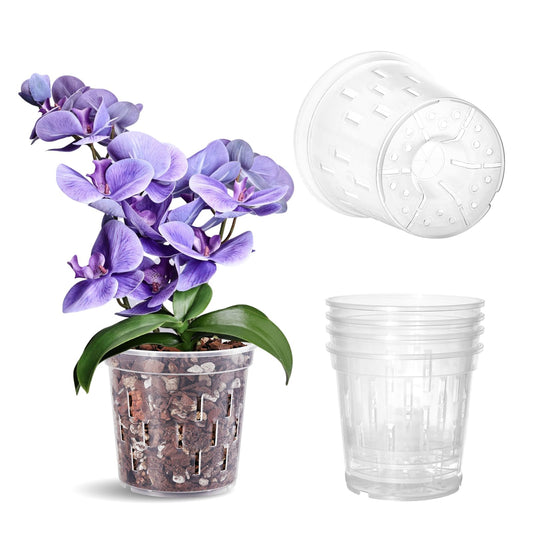 TRUEDAYS Orchid Pot, 4 Pack 6 Inch Plant Pot with Drainage