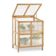 MCombo 2 Tier Foldable Cold Frame Greenhouse, Portable Wooden Greenhouse Garden Cold Frame Raised Planter Box with Shelves, 0122 (Natural)