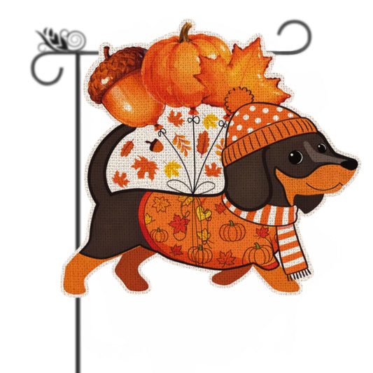 Fall Dachshund Decor Outdoor - Dachshund Fall Dog Decor Double Sided Garden Flag Outside Vertical Autumn Holiday Welcome Yard Decoration Lawn Outdoor Decor