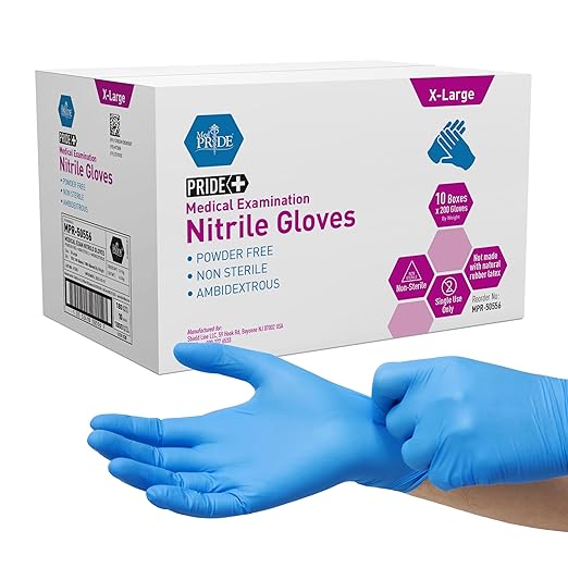 Medpride Medical Examination Nitrile Gloves|X-Large Case of 1800| Blue, Latex/Powder-Free, Non-Sterile Exam Gloves| Professional Grade for Hospitals, Law Enforcement, Tattoo Artists, First Response