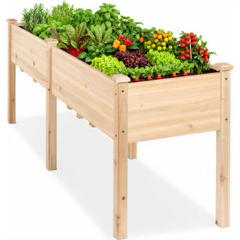 DUMOS 72x23x30 Inch Raised Garden Bed, Elevated Wood Planter Box with Legs