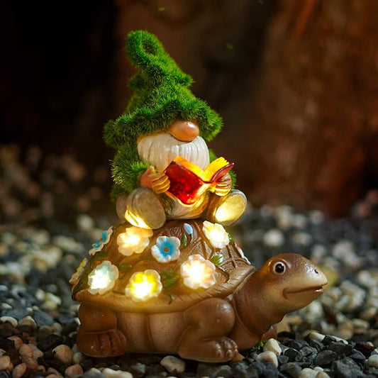 Nacome Solar Gnome Turtle for Garden Decor - Outdoor Statues for Patio,Yard,Balcony Ornament,Birthday Gifts for Women/Mom/Grandma,Mom's Best Gifts
