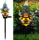Solar Gnome Garden Lights, Outdoor Gnome Statue with Bees & Honey Jars, Solar Powered Fairy Garden Lights Gnome Decorations for Home Outside Yard Lawn Patio Gnomes Gifts (Bee)