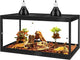 Prolee Tempered Glass Bearded Dragon Tank,Reptile Encloure and Snake Tank with Metal Mesh Roof Door,Locking Design Reptile Tank for Lizard,Gecko,Chameleon (Black, 32 Gallon (32x16x16 Inch))