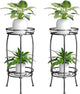 MissYolo 2 Pack Plant Stand Indoor Outdoor, 2 Tier 27" Tall Metal Plant Stand Shelf, Heavy Duty Flower Pot Shelf for Corner, Patio, Garden, Office, Living Room