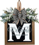 Last Name All Year Wreath, for Front Doors, Spring, Fall, 26 Last Name Letters All Year Round Wreaths, Suitable for Wedding Decorations, Home Porches, Farmhouses, Yards, Garden Decorations, Gifts (M)