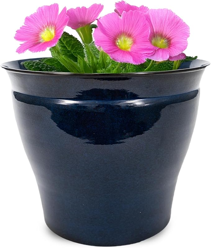 Headwind Glazed Ironstone Avery Collection Decorative Plant Pot – 6" Midnight Sapphire Glazed Decorative Pot – Lightweight & Durable Flower Pots for Indoor Plants - Outdoor Planter by Robert Allen