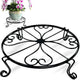 NSYOOMH 1 pack 10"-12" Metal Plant Stand Outdoor, for Flower Pot Heavy Duty Potted Holder Round Wrought Rustproof Iron Planter Stand, plant Stands Indoor Clearance and Outdoor patio - 10 Inches Black