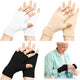 3 Pairs Elderly Skin Thin Protector Gloves Tone Fingerless Gloves Bruise Abrasion Protective to Cover Bruising
