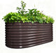 A ANLEOLIFE 30" Extra Tall Galvanized Raised Garden Beds Outdoor, 6x3x2.5ft Oval Metal Planter Boxes for Planting Vegetables, Flowers, Fruits, Eco-Safe & Easy Setup, CaféBronze