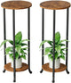 Simple Trending Plant Stand Indoor Outdoor, 29.4” Tall Flower Storage Plant Shelf Set of 2, Round Corner Display Rack for Balcony Garden Patio Living Room