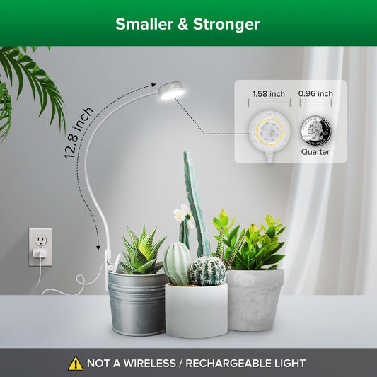 SANSI Grow Lights for Indoor Plants, Pot Clip On LED Plant Light, 5W 2-Pack