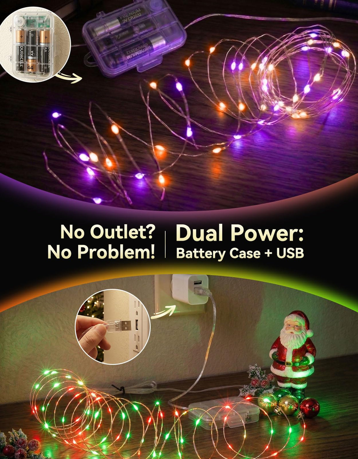 LitHome 4Pack 34 Colors Changing Fairy Lights Battery Operated with Remote