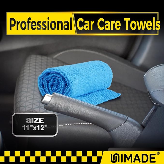 Shop Towels, 100 Pack Commercial Grade Work Rags Microfiber Towels for Cars Cleaning Rags Bulk Detailing Cloth for Automotive Bar Mechanic Restaurant Garage Housekeeping, 11.5"x 11.5", Blue