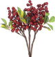 3-Pack Artificial Berry, 9.8 Inch Faux Holly Berry Foam Faux Frosted Berries with Stems for Home/Wedding/Christmas/DIY/Party/Garden/Office [Bright Red]